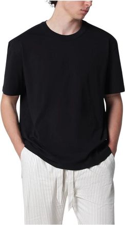Tekla Tops, Heren, Zwart, M, Katoen, T-shirt met korte mouwen om in te slapen