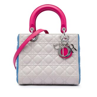 Dior Pre-owned Dior Medium Tricolor Lambskin Cannage Lady Satchel Ladies 43KNOYFF3ABPOF1P
