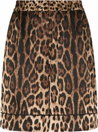 Dolce & Gabbana Leopard-print Silk Shorts