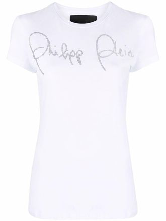 Philipp Plein T-shirt con strass - Bianco