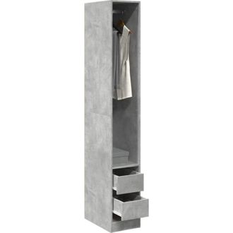 vidaXL Vidaxl - Armadio Grigio Cemento 30x50x200 cm in Legno Multistrato