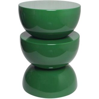 Sweeek Coffee table, side table, bedside table, metal with glossy finish, Coumba, Dark Green, 32x32x46.5 cm