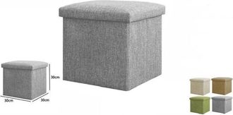 Trade Shop Trade Shop - Pouff Puff Pouf Contenitore Imbottito Con Seduta In Tessuto 30 X 30 X 30cm 69585