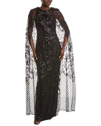 Marchesa Sequin Lattice Column Gown