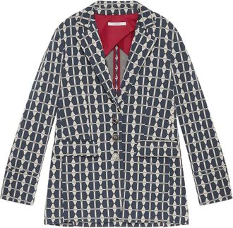 Maliparmi geometric-pattern blazer - Blue