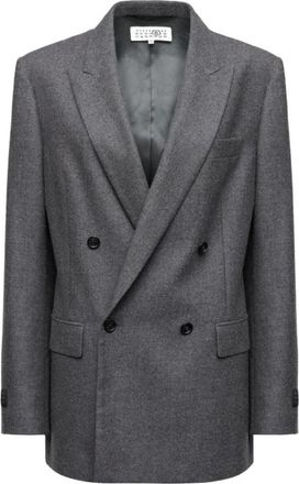 Maison Margiela Tailored Wool Blazer - Dames - Blazers - Grijs - M - Wol - Jassen