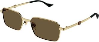 Gucci Brown Rectangular Mens Sunglasses GG1495S 002 56