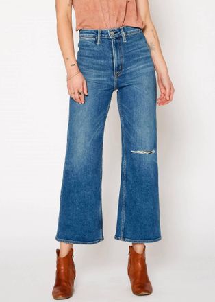 Noend Queen High Rise Crop Wide Leg Jeans In Hope
