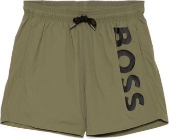 BOSS logo print swim shorts - men - Polyester/Polyamide - S - Green