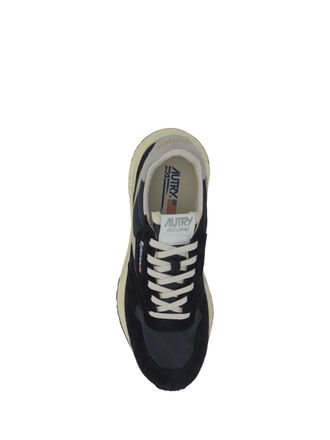 Autry Mens Sneakers Reelwind Low White-Black Calf Leather; Other Materials Trainers White/black