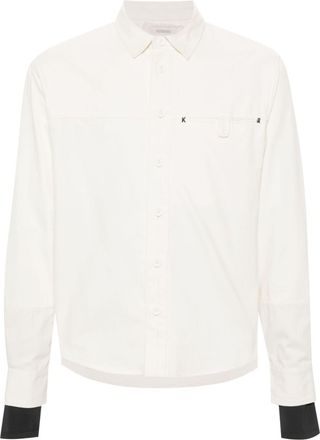 Kusikohc herringboned cotton shirt - unisex - Cotton - M - White