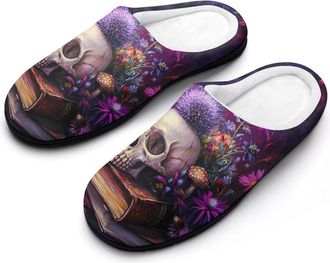 Generic Skull Book Mens Slippers Comfortable And Non-slip Cotton Slipper Shoe for House
