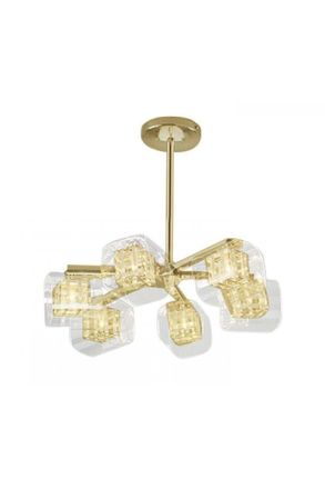 Netlighting Avignon 6 Light Ceiling Light Gold Crystal