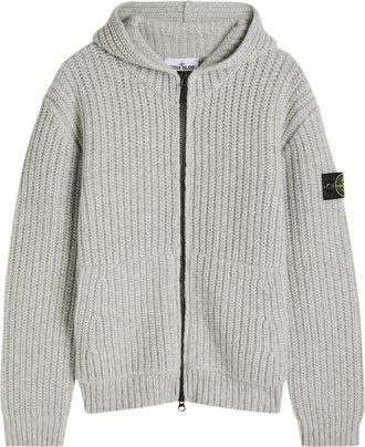 Stone Island Hooded Wool and Cashmere-blend Knit Jumper - Grey - XL