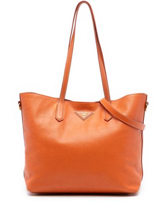 Prada 2000-2025 Saffiano Open Convertible Tote satchel - Oranje