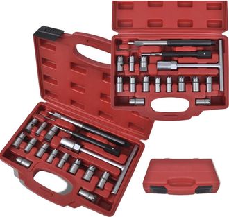 Trade Shop Trade Shop - Kit De Escariadores Para Limpieza De Inyectores De Coche Con Motor Di&eacute;sel 17 Piezas