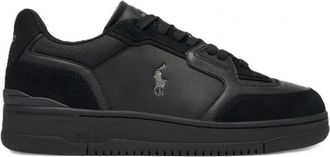 Polo Ralph Lauren Open Masters Leather-Suede Sneaker - Heren - Sneakers - Zwart - 44 EU - Leer - Schoenen