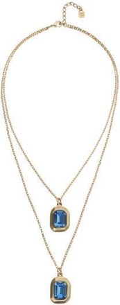 UNOde50 Double-Layer Gold-Tone Necklace with Blue Crystals at Nordstrom