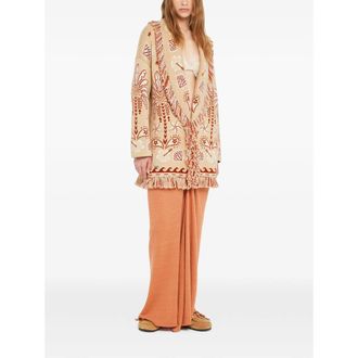 Alanui Echoes Of The Island Fringed Cardi-coat