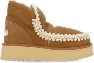Mou Bruine Shearling Winterlaarzen - Dames - Winterlaarzen - Bruin - 41 EU - Wol - Schoenen