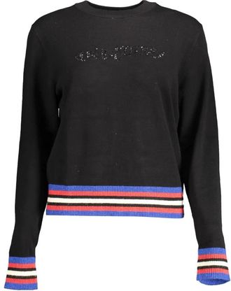Desigual Truien & Vesten, Dames, Zwart, L, Zwarte Longsleeve Top Contrastdetails