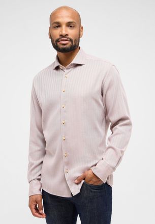 Eterna Langarmhemd ETERNA MODERN FIT, Herren, Gr. 42, Normalgr&ouml;ssen, walnut, 70% cotton, 30% Lyocell, tailliert, Manschette, Hemden Langarmhemd, EASY IRON (b