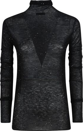 Pinko Pinko, Truien & Vesten, Dames, Zwart, S, Comfortabele Turtle Neck Sweater