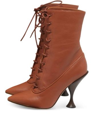 Burberry lace-up leather ankle boots - women - Calf Leather/Calf Leather/Calf Leather - 36 - Brown