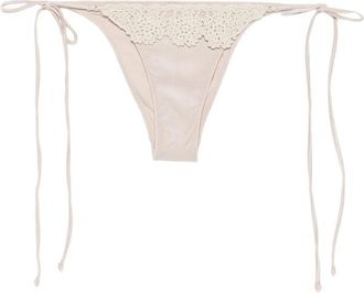 Frankies Bikinis Mackenzie Crochet-trim Side-tie Bikini Bottoms