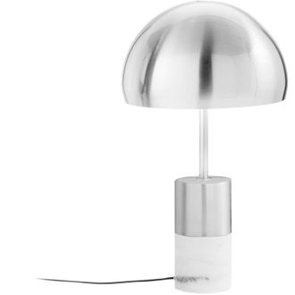 Luce-Ambiente-Design Luce Ambiente E Design - Lampada da tavolo igea in metallo nichel con base effetto marmo