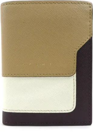Marni Beige Brown Ivory Leather Wallet (Bi-Fold) (Pre-Owned)