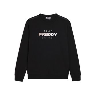 Freddy Felpa Girocollo con Logo FREDDY e Slogan Time Shine