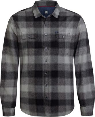 Petrol Industries Heren Plus Size Geruit Overhemd Billings - Zwart