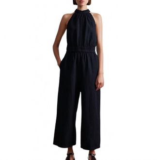 Apiece Apart Archer Sleeveless Jumpsuit In Black