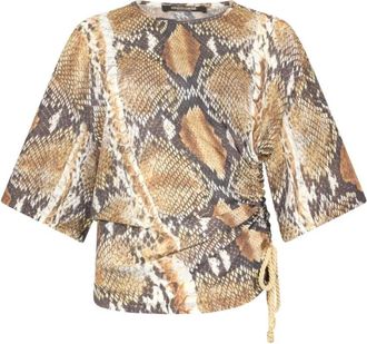 Roberto Cavalli Animalier Print T-shirt - Dames - T-shirts - Veelkleurig - L - Tops