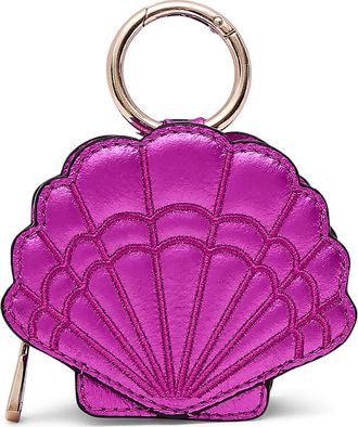 Aim&eacute;e Seashell Metallic Leather Bag Charm in Metallic Sangria at Nordstrom