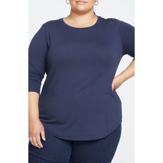 Universal Standard T Rex Long Sleeve Tee in Midnight Blue at Nordstrom, Size Xl