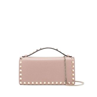 Valentino Garavani Rockstud Leather Wallet On Chain