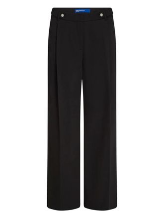 Karl Lagerfeld wide-leg tailored trousers - women - Cotton - M - Black