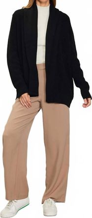 Skies Are Blue Clothing Long Sleeve Shawl Collar Cardigan In Black