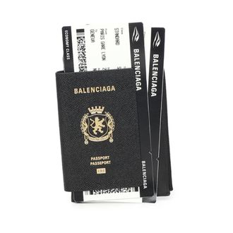 Balenciaga Passport Telefoonhouder - Heren - Accessoires - Zwart - Maat: ONE Size Leer