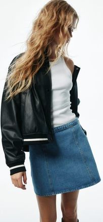 H&M A-line mini skirt in Denim Blue at Nordstrom, Size 16