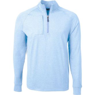 Cutter & Buck Adapt Heather Quarter Zip Pullover in Atlas Heather at Nordstrom, Size Xxx-Large