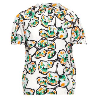 Marni floral print drawstring loop toggle shirt