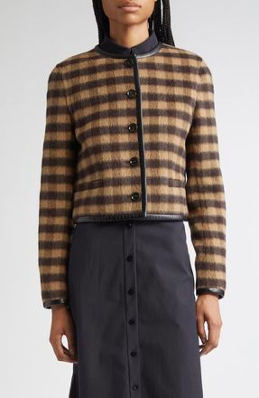 Proenza Schouler Helene Plaid Jacket in Khaki Multi at Nordstrom, Size 6