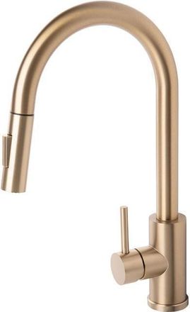 cofan Grifo De Cocina Extensible Acero Inoxidable Dorado 400 Mm