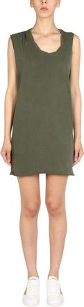 Dsquared2 Green Solid Round Neck Mini Dress