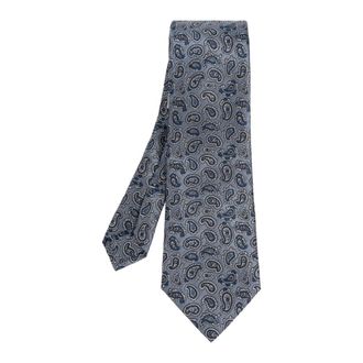 Etro Etro, Ties, male, Blue, Size: ONE SIZE Silk Jacquard Tie with Micro Paisley Motif