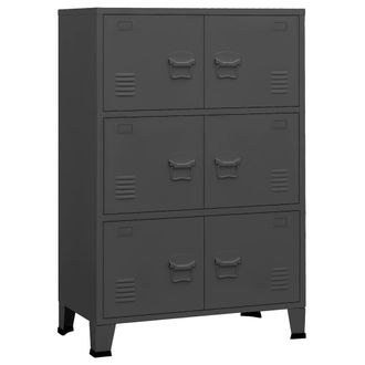 vidaXL Ba&uacute;l De Almacenaje Industrial Metal Antracita 75x40x115 Cm Vidaxl