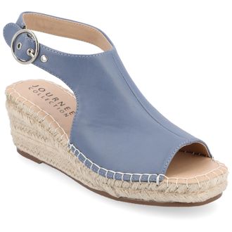 Journee Collection Women & apos;s Crew Medium and Wide Width Espadrille Wedge Sandals